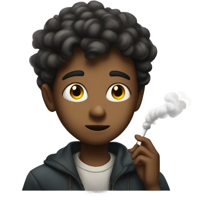 mysterious boy smoking emoji
