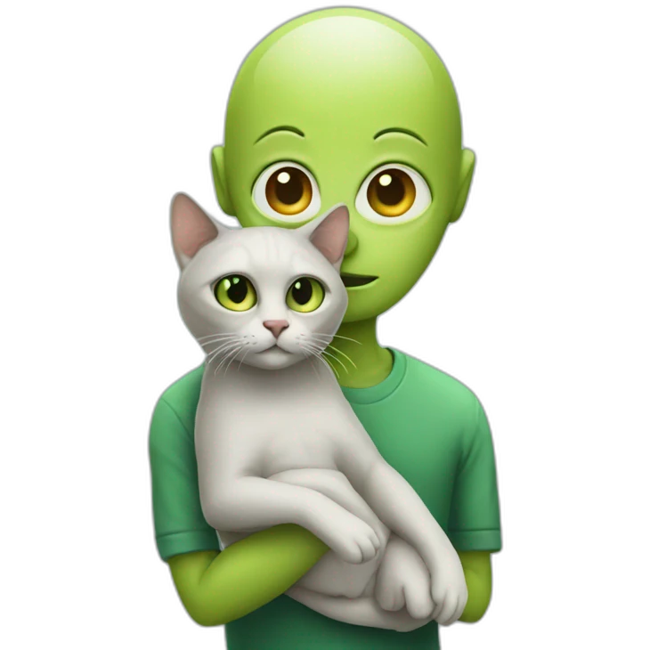 alien holding a cat emoji