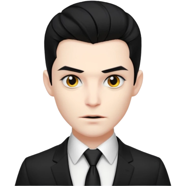 {
      "type": "human",
      "look": "modern vampire, slick hairstyle, dark suit, loosened tie",
      "description": "a modern vampire with a slick hairstyle in a dark suit and loosened tie"
    } emoji