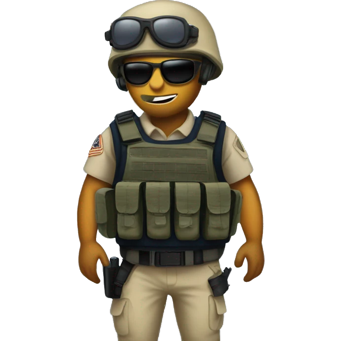 a gecko as an Navy Seal member with a bulletproof vest  emoji