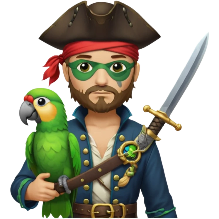 pirate and parrot emoji