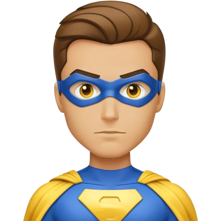 súper hero with a blue and yellow suit  emoji