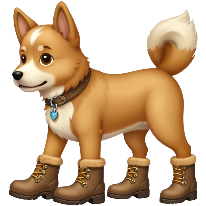 Dog with boots on emoji