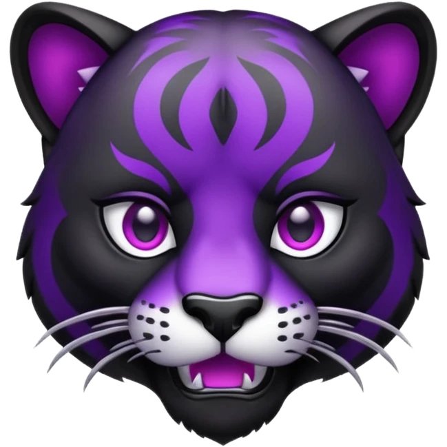 Aggressive Panther emoji with black and purple coloring emoji