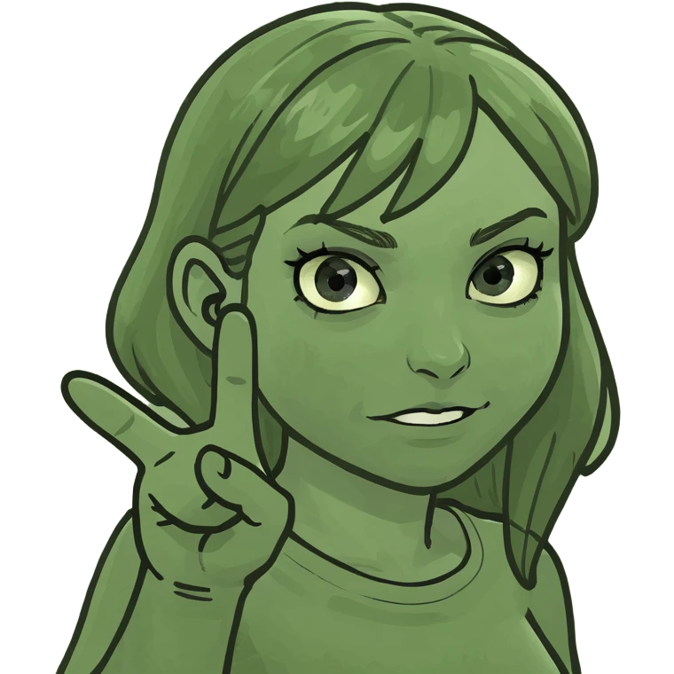Girl flipping off emoji