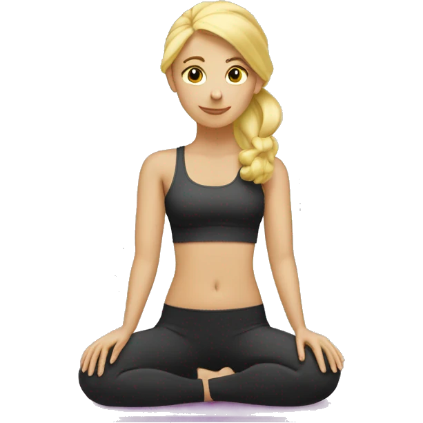blonde girl doing pilates emoji