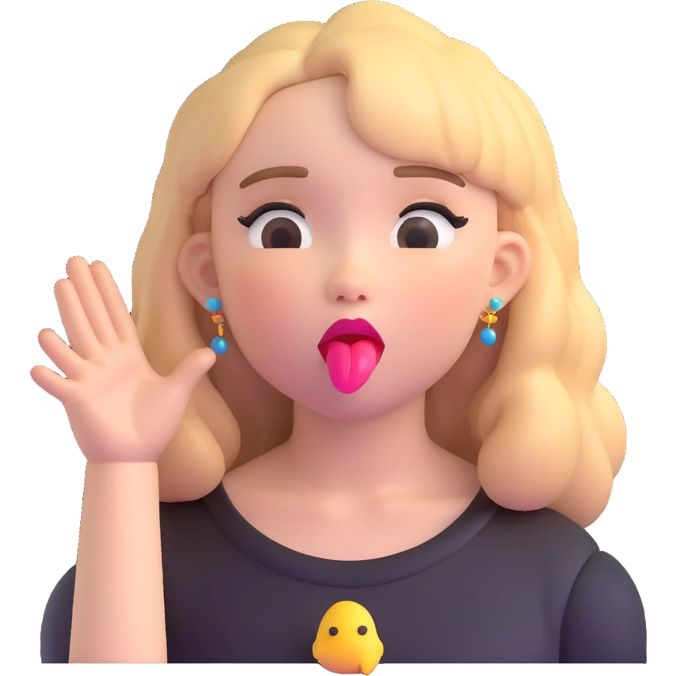 Sabrina Carpenter blowing a kiss 3D emoji style emoji