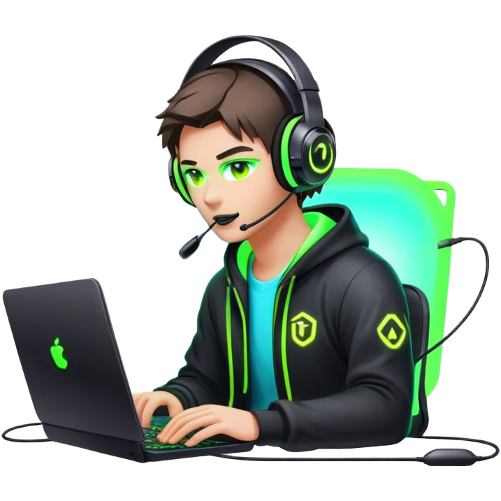 e-sportler on the coputer emoji