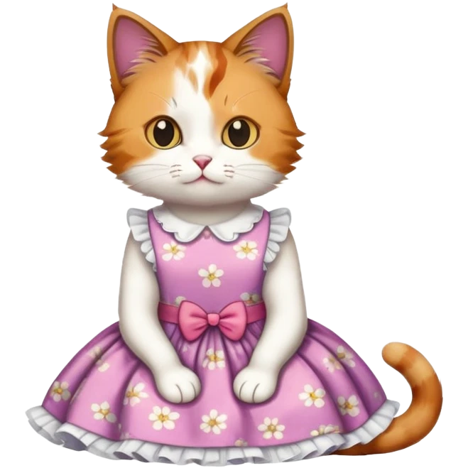 Cat wearing dress emoji