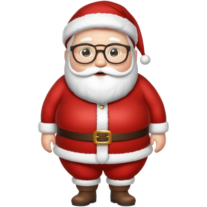 Fat santa with glasses full body 
 emoji
