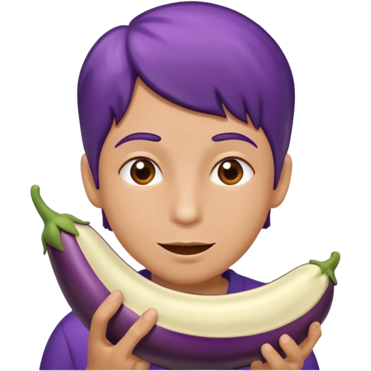 Sucking eggplant emoji