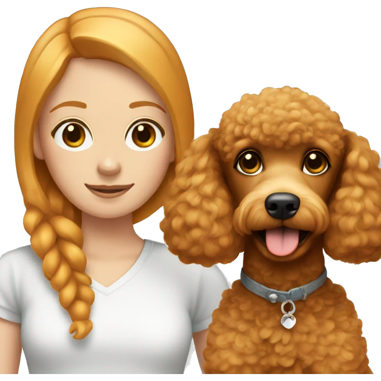 ginger poodle with a blonde girl emoji