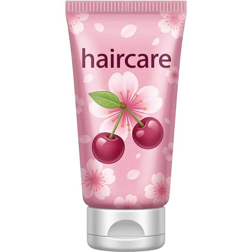 cuidados com a o cabelo rosa com uma estampa com um 🌸 e escrito: haircare emoji