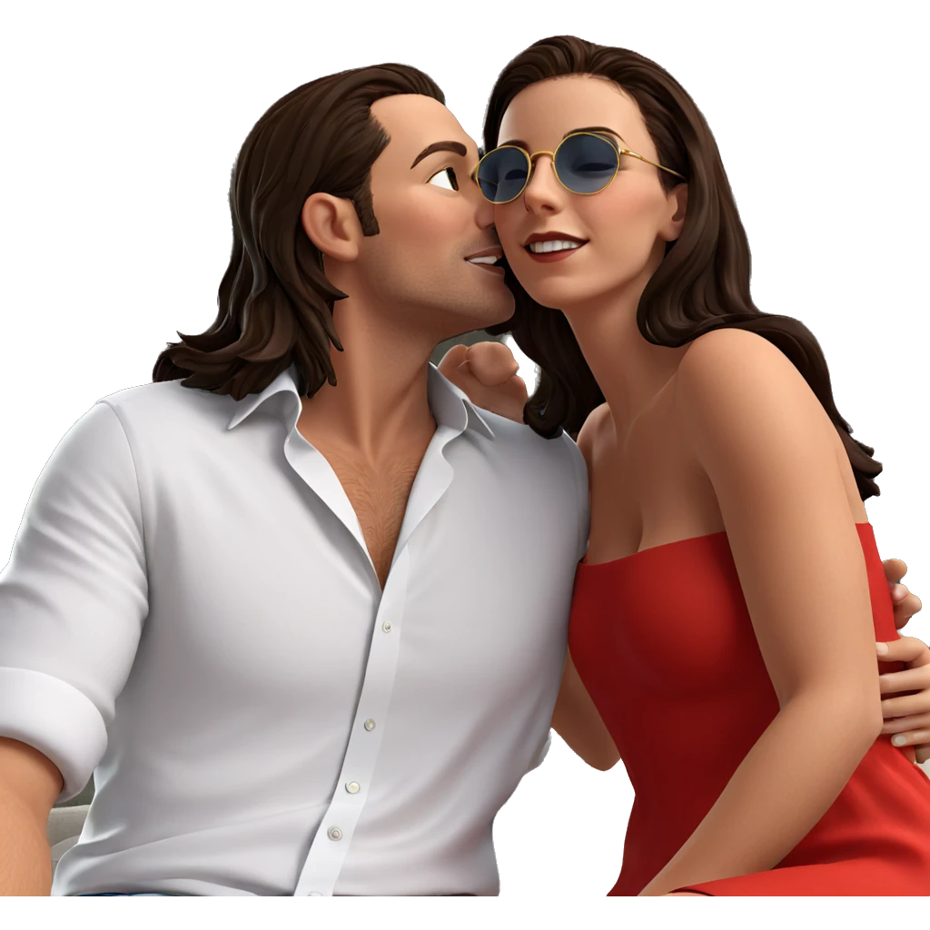intimate moment between lovers emoji