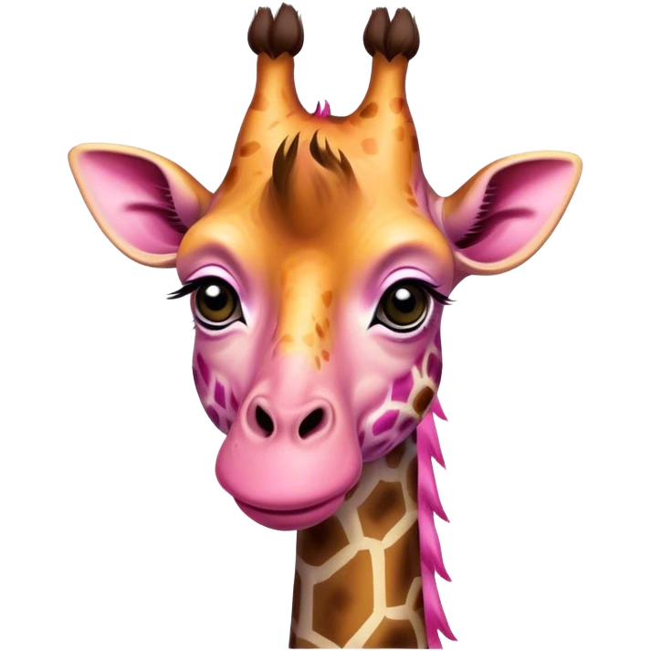 Sad giraffe pink emoji