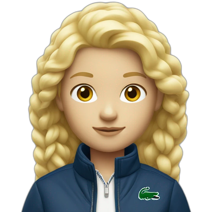 Blond girl using jacket lacoste  emoji