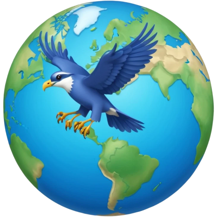 hirondelle avec globe terrestre emoji