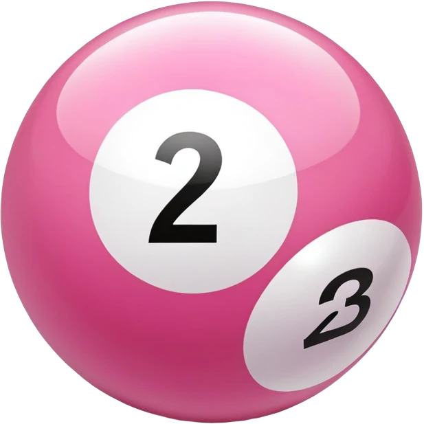 pink billiard ball with the number 23 inside a white circle emoji