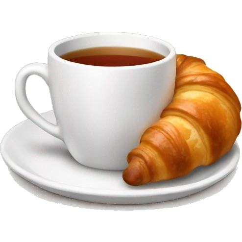cup of tea with croissant emoji