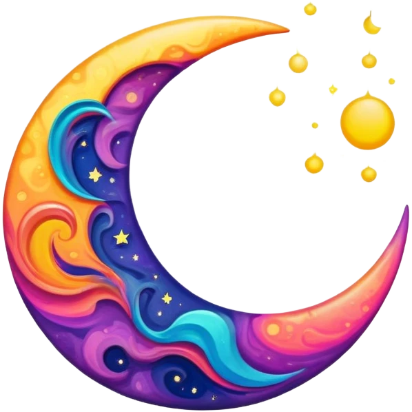 Trippy waxing crescent  emoji