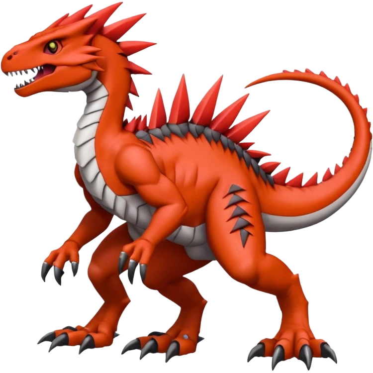Cool Edgy Digimon-Fakemon-Guilmon-Velociraptor-Dragon full body emoji