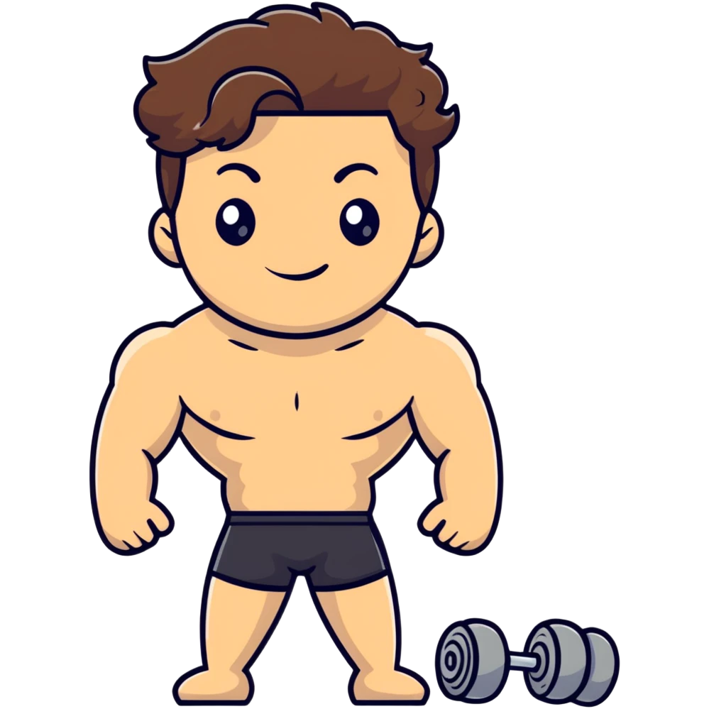 shirtless male athlete with white skin and wavy brown hair emoji