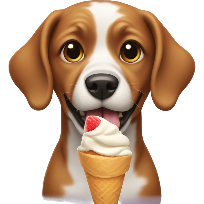 dog eating icecream emoji