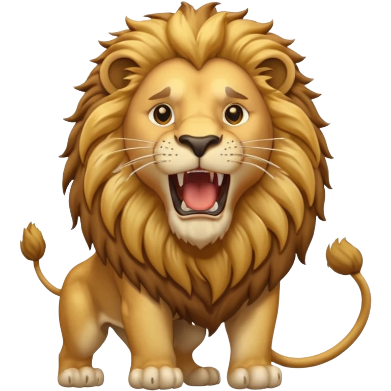Lion – Golden mane, roaring, standing proudly emoji