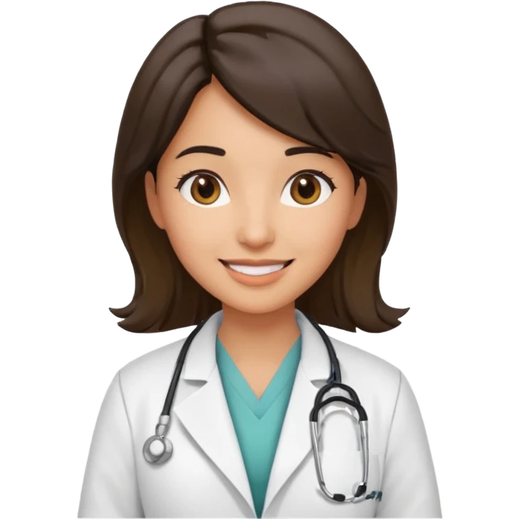 female doctor in white coat with stethoscope emoji