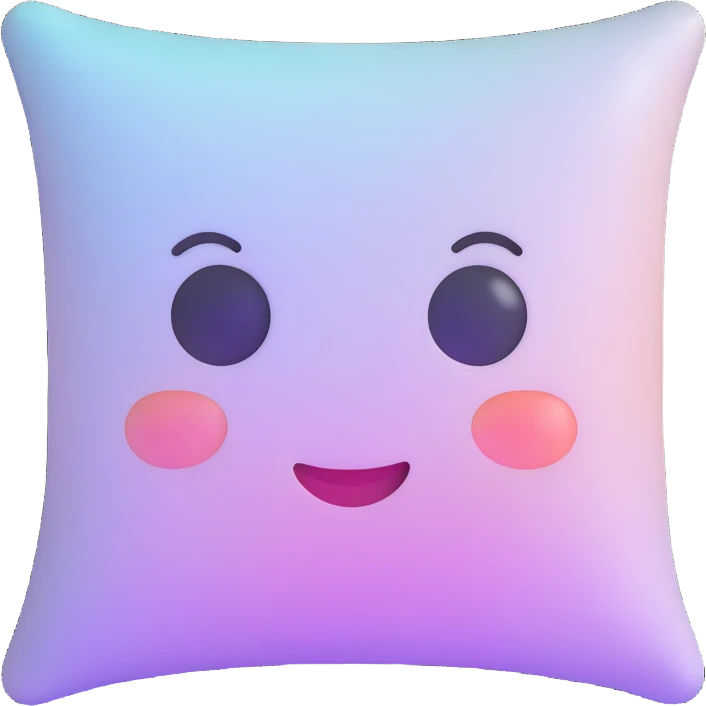 simple ethereal pillow emoji, white, with a gentle, dreamy glow emoji