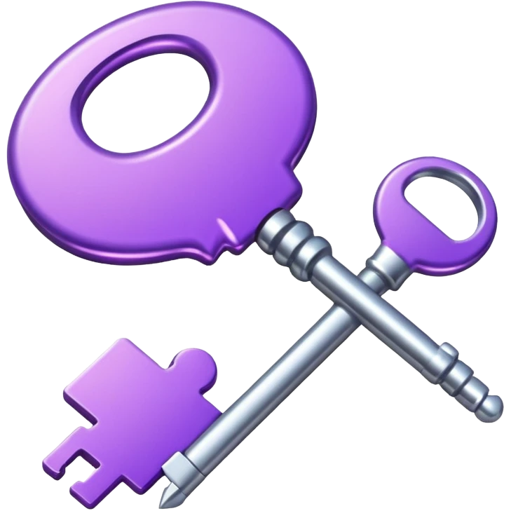 glitter purple key emoji