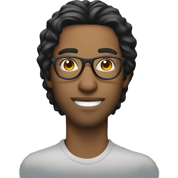 long black hair guy with circle eyewear emoji