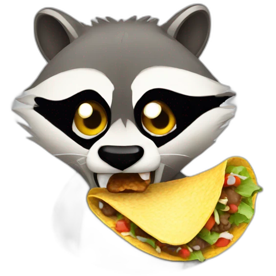 angry raccoon eating taco emoji