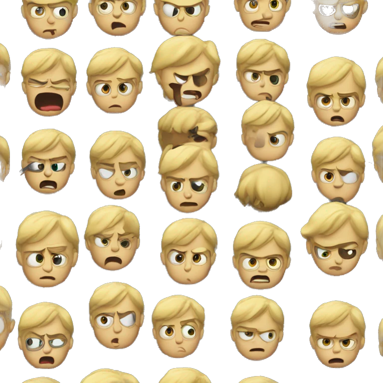 Blonde Boy angry at movie screen  emoji
