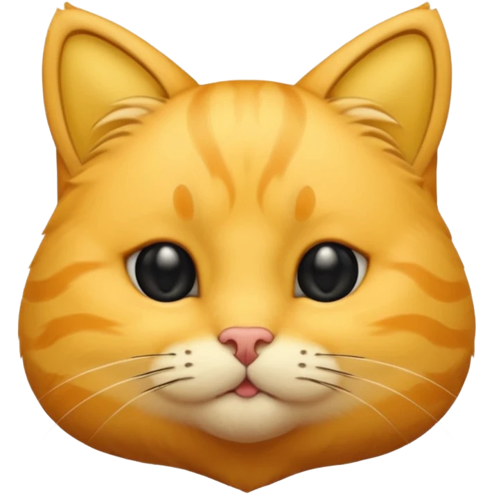a yellow cat head with black eyes and not too chubby cheeks emoji