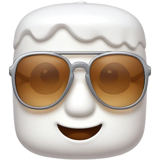 marshmallow head with sunglasses, white emoji