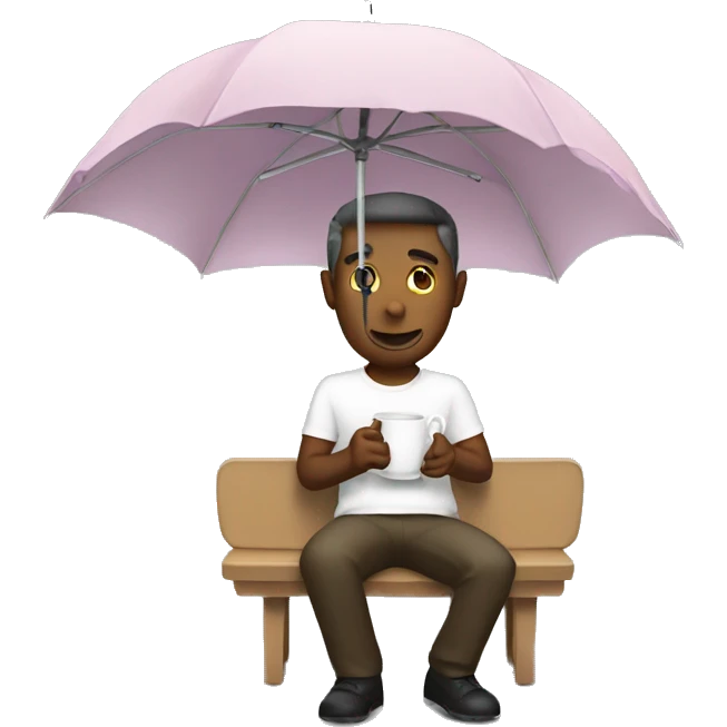drinking tea with umbrella emoji
