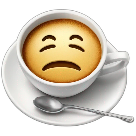  Coffee on a saucer, on the saucer there's a cinnamon stick and a pack of dollars. emoji