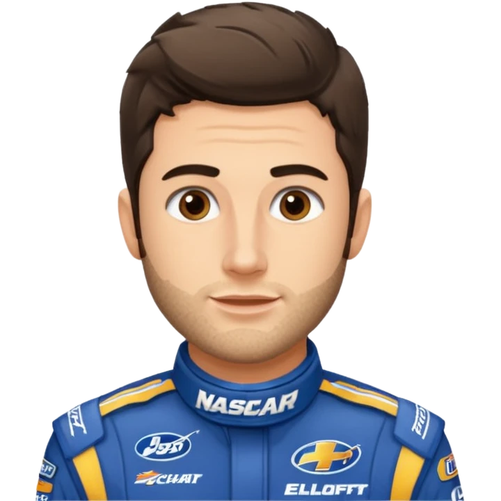 chase elliott nascar driver with heavy stubble  emoji