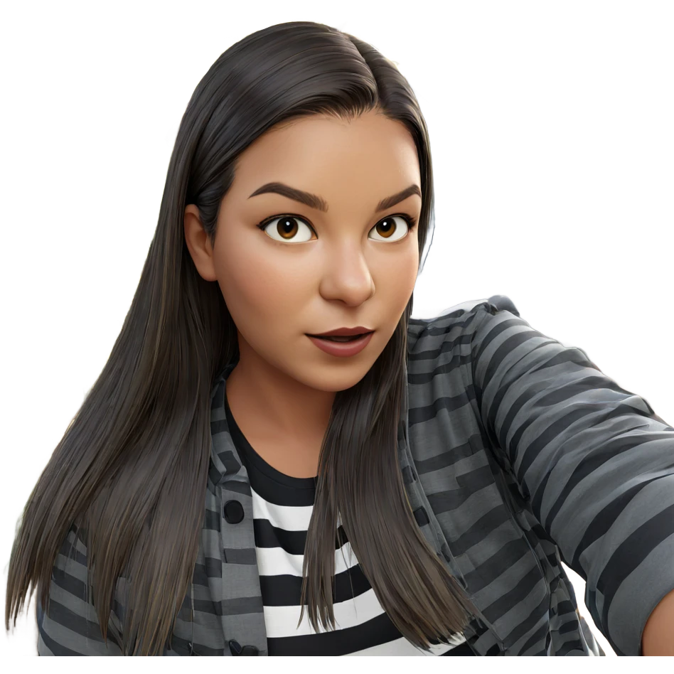 girl in striped shirt outdoors emoji