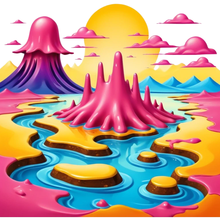 spam land surreal dali style melting landscape emoji