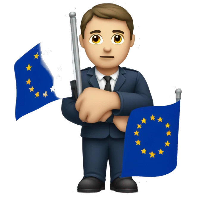 man saying no with European flag emoji
