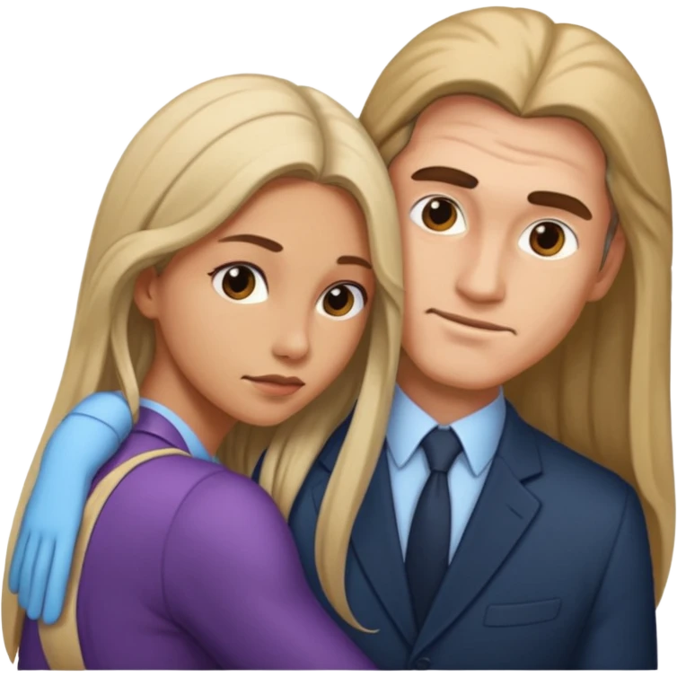 A women being bent over behind a man emoji