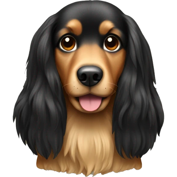 Black and tan long haired dog emoji
