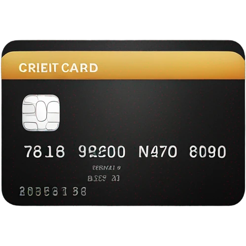 Photo of realistic bank of blag credit card emoji