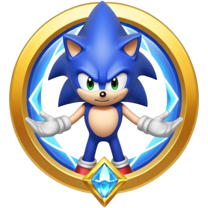 I want Sonic the hedgehog with chaos emeralds with the aura transformation ssj emoji