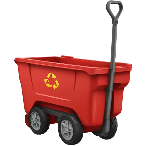 Red 96 gallon trash card  emoji