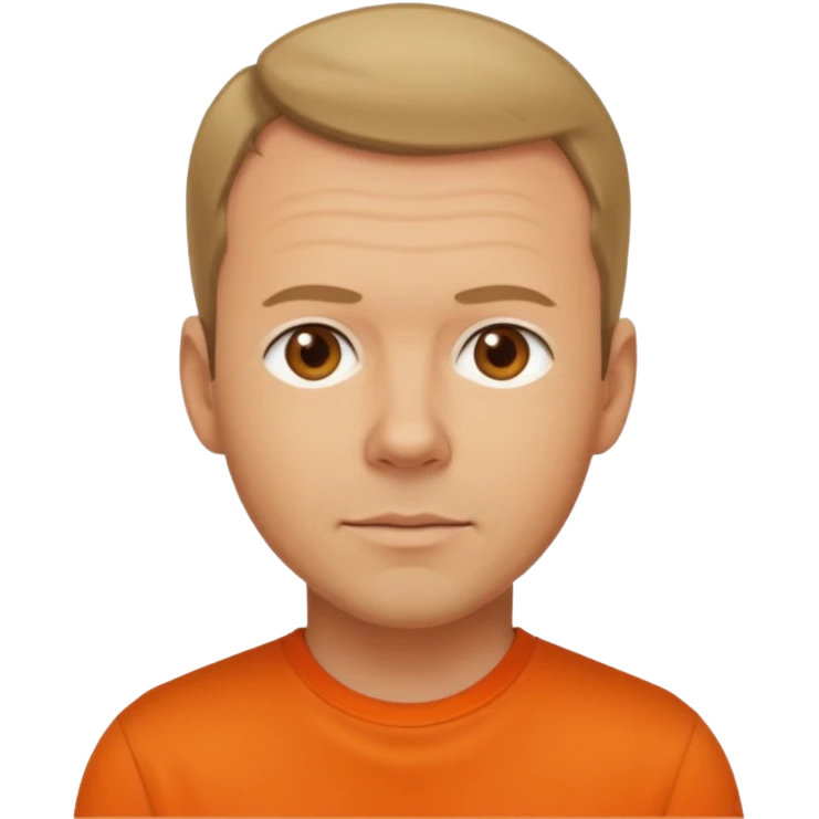 Donnie Wahlberg brown eyes,dark blonde hair, orange shirt  emoji