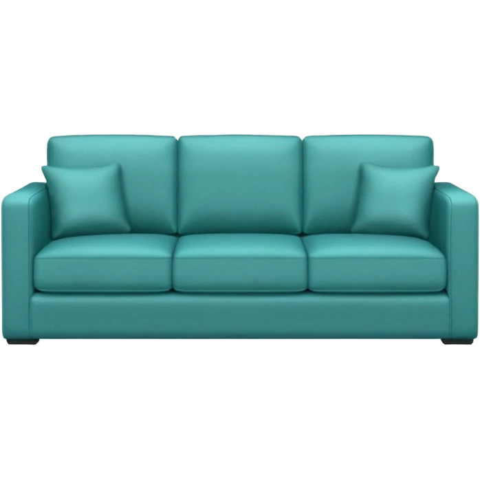 Square teal three-seater sofa  emoji