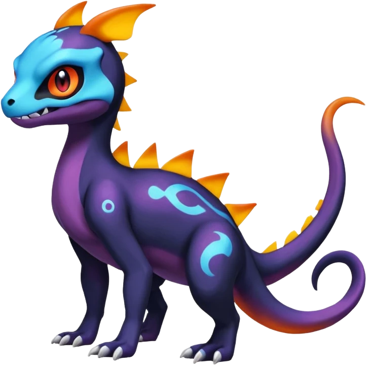 Shiny Duskull-Salandit-Umbreon-Charmeleon-Fakémon-hybrid-creature (full body)  emoji